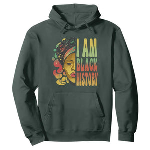 I Am Black History Month Hoodie African American Pride Black Woman TS02 Dark Forest Green Printyourwear