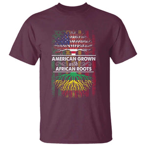 African American Pride T Shirt American Grown With African Roots African American Flag Tree TS02 Maroon Print Your Wear