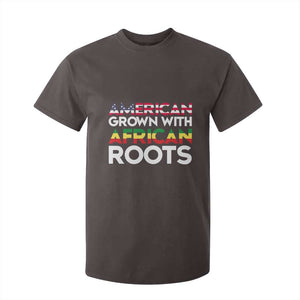 African American Roots T Shirt For Kid American Grown With African Roots US Flag TS02 Dark Chocolate Print Your Wear