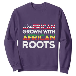 Black History Month Sweatshirt American Grown With African Roots American Flag TS02 Purple Printyourwear