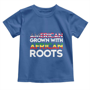 African American Roots Toddler T Shirt American Grown With African Roots US Flag TS02 Royal Blue Print Your Wear