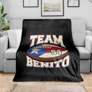 Team Benito Puerto Rico Football Pride Throw Blanket Number 94 Vintage Game Day Music Artist Fan TS02 Print Your Wear