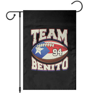 Team Benito Puerto Rico Football Pride Garden Flag Number 94 Vintage Game Day Music Artist Fan TS02 Black Print Your Wear