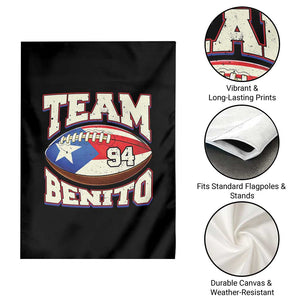 Team Benito Puerto Rico Football Pride Garden Flag Number 94 Vintage Game Day Music Artist Fan TS02 Print Your Wear