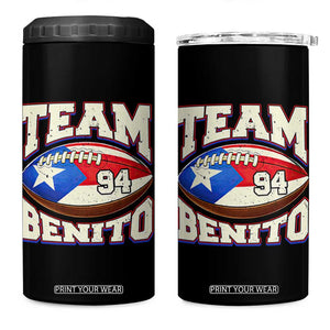 Team Benito Puerto Rico Football Pride 4 in 1 Can Cooler Tumbler Number 94 Vintage Game Day Music Artist Fan TS02 One Size: 16 oz Black Print Your Wear