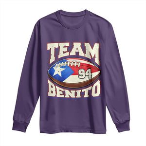 Team Benito Puerto Rico Football Pride Long Sleeve Shirt Number 94 Vintage Game Day Music Artist Fan TS02 Purple Print Your Wear