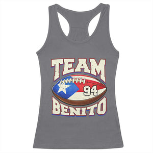 Team Benito Puerto Rico Football Pride Racerback Tank Top Number 94 Vintage Game Day Music Artist Fan TS02 Charcoal Print Your Wear