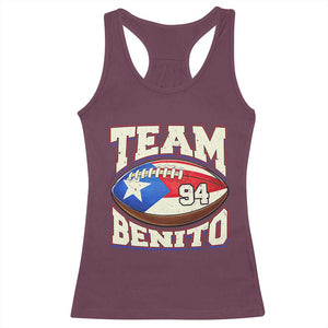 Team Benito Puerto Rico Football Pride Racerback Tank Top Number 94 Vintage Game Day Music Artist Fan TS02 Maroon Print Your Wear