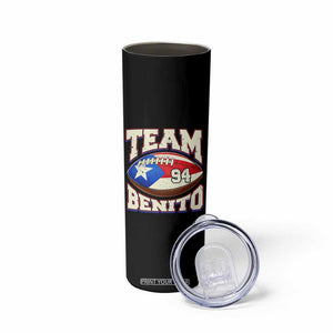 Team Benito Puerto Rico Football Pride Skinny Tumbler Number 94 Vintage Game Day Music Artist Fan TS02 Print Your Wear