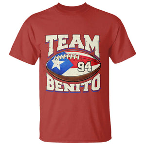 Team Benito Puerto Rico Football Pride T Shirt Number 94 Vintage Game Day Music Artist Fan TS02 Red Print Your Wear
