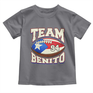 Team Benito Puerto Rico Football Pride Toddler T Shirt Number 94 Vintage Game Day Music Artist Fan TS02 Charcoal Print Your Wear