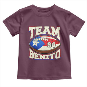Team Benito Puerto Rico Football Pride Toddler T Shirt Number 94 Vintage Game Day Music Artist Fan TS02 Maroon Print Your Wear