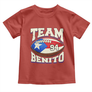 Team Benito Puerto Rico Football Pride Toddler T Shirt Number 94 Vintage Game Day Music Artist Fan TS02 Red Print Your Wear