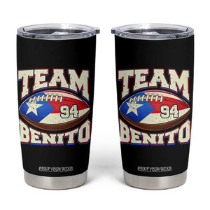 Team Benito Puerto Rico Football Pride Tumbler Cup Number 94 Vintage Game Day Music Artist Fan TS02 Black Print Your Wear