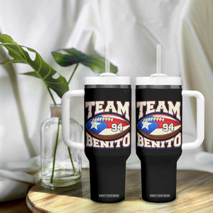 Team Benito Puerto Rico Football Pride Tumbler With Handle Number 94 Vintage Game Day Music Artist Fan TS02 Print Your Wear