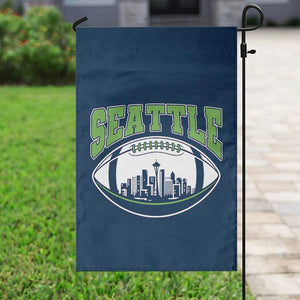 Seattle City Skyline Football Graphic Garden Flag Sports Fan Game Day Pride TS02 Print Your Wear