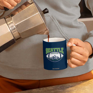 Seattle City Skyline Football Graphic Coffee Mug Sports Fan Game Day Pride TS02 Print Your Wear