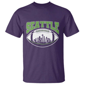 Seattle City Skyline Football Graphic T Shirt Sports Fan Game Day Pride TS02 Purple Print Your Wear