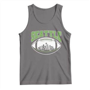 Seattle City Skyline Football Graphic Tank Top Sports Fan Game Day Pride TS02 Deep Heather Print Your Wear