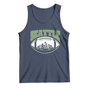 Seattle City Skyline Football Graphic Tank Top Sports Fan Game Day Pride TS02 Navy Print Your Wear