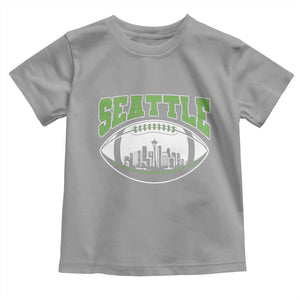 Seattle City Skyline Football Graphic Toddler T Shirt Sports Fan Game Day Pride TS02 Sport Gray Print Your Wear