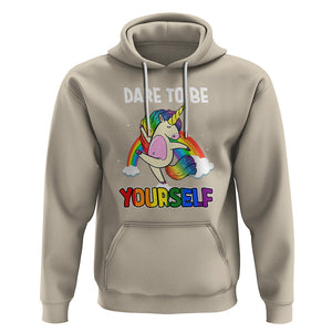 LGBT Cute Unicorn Hoodie Dare To Be Yourself LGBTQ Gay Pride Flag Rainbow TS02 Sand Printyourwear