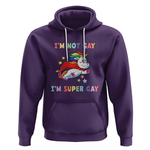 LGBT Cute Unicorn Hoodie I'm Not Gay I'm Super Gay LGBT LGBTQ Gay Pride Flag TS02 Purple Printyourwear