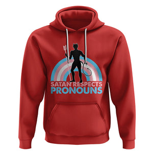 Satan Respects Pronouns Hoodie Transgender Pride Flag Devil Protect Trans Kids TS02 Red Printyourwear