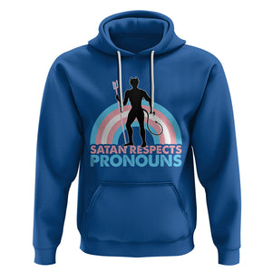 Satan Respects Pronouns Hoodie Transgender Pride Flag Devil Protect Trans Kids TS02 Royal Blue Printyourwear