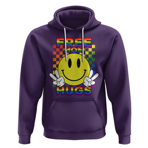 LGBT Free Hugs Support Hoodie Mom Hug Mama LGBTQ Ally Rainbow Flag Retro TS02 Purple Printyourwear