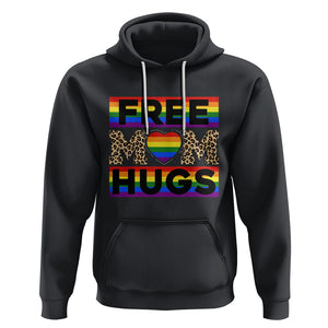 LGBT Free Hugs Support Hoodie Mom Hug Mama LGBTQ Ally Rainbow Flag Leopard TS02 Black Printyourwear