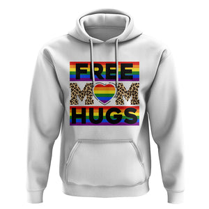 LGBT Free Hugs Support Hoodie Mom Hug Mama LGBTQ Ally Rainbow Flag Leopard TS02 White Printyourwear