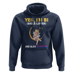 Funny Bisexual Pride Hoodie Yes I'm Bi Bible Lover And Also Bi-Sexual Pride Month TS02 Navy Print Your Wear