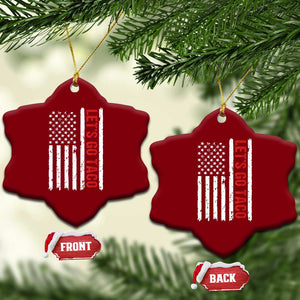 Funny Let's Go Taco Ceramic Ornament Stars and Stripes Political Satire TS02 Print Your Wear