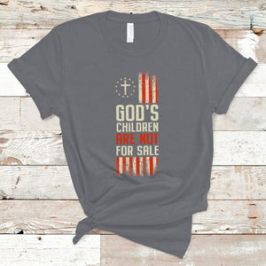God's Children Are Not For Sale American Flag God's Children End Human Trafficking T Shirt TS02 Charcoal Printyourwear