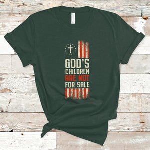 God's Children Are Not For Sale American Flag God's Children End Human Trafficking T Shirt TS02 Dark Forest Green Printyourwear