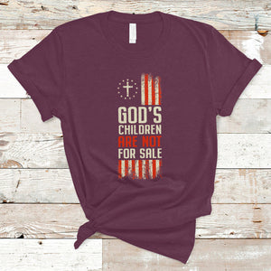 God's Children Are Not For Sale American Flag God's Children End Human Trafficking T Shirt TS02 Maroon Printyourwear
