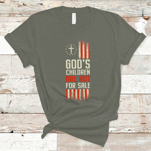God's Children Are Not For Sale American Flag God's Children End Human Trafficking T Shirt TS02 Military Green Printyourwear