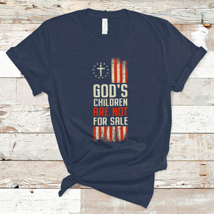 God's Children Are Not For Sale American Flag God's Children End Human Trafficking T Shirt TS02 Navy Printyourwear