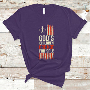 God's Children Are Not For Sale American Flag God's Children End Human Trafficking T Shirt TS02 Purple Printyourwear