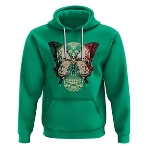 Mexican Sugar Skull Hoodie Mexico Flag Butterfly Latino Hispanic Heritage TS02 Irish Green Printyourwear