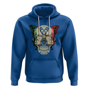 Mexican Sugar Skull Hoodie Mexico Flag Butterfly Latino Hispanic Heritage TS02 Royal Blue Printyourwear