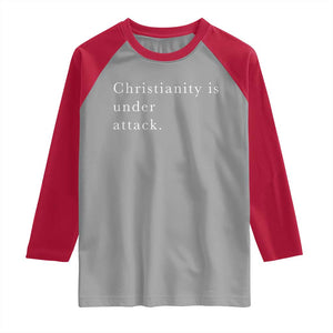 Christianity Is Under Attack Raglan Shirt Pray for Grand Blanc Michigan Faith Support TS02 Sport Gray Red Print Your Wear