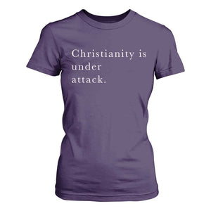 Christianity Is Under Attack T Shirt For Women Pray for Grand Blanc Michigan Faith Support TS02 Purple Print Your Wear