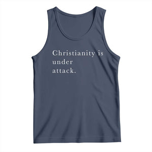 Christianity Is Under Attack Tank Top Pray for Grand Blanc Michigan Faith Support TS02 Navy Print Your Wear