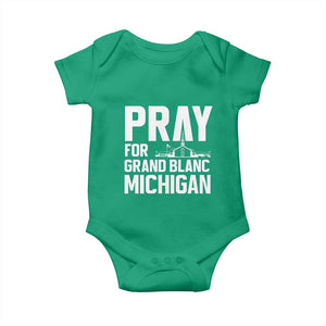 Pray for Grand Blanc Michigan Baby Onesie Faith and Community Support TS02 Irish Green Print Your Wear