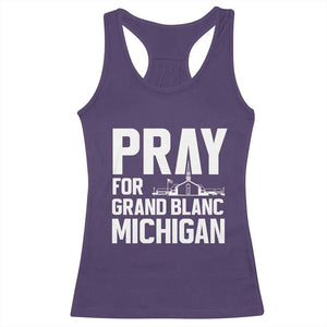 Pray for Grand Blanc Michigan Racerback Tank Top Faith and Community Support TS02 Purple Print Your Wear