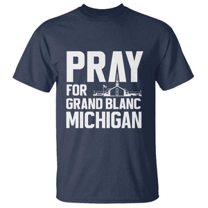 Pray for Grand Blanc Michigan T Shirt Faith and Community Support TS02 Navy Print Your Wear