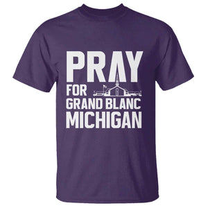 Pray for Grand Blanc Michigan T Shirt Faith and Community Support TS02 Purple Print Your Wear