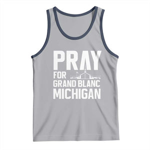 Pray for Grand Blanc Michigan Tank Top Faith and Community Support TS02 Athletic Heather Navy Print Your Wear